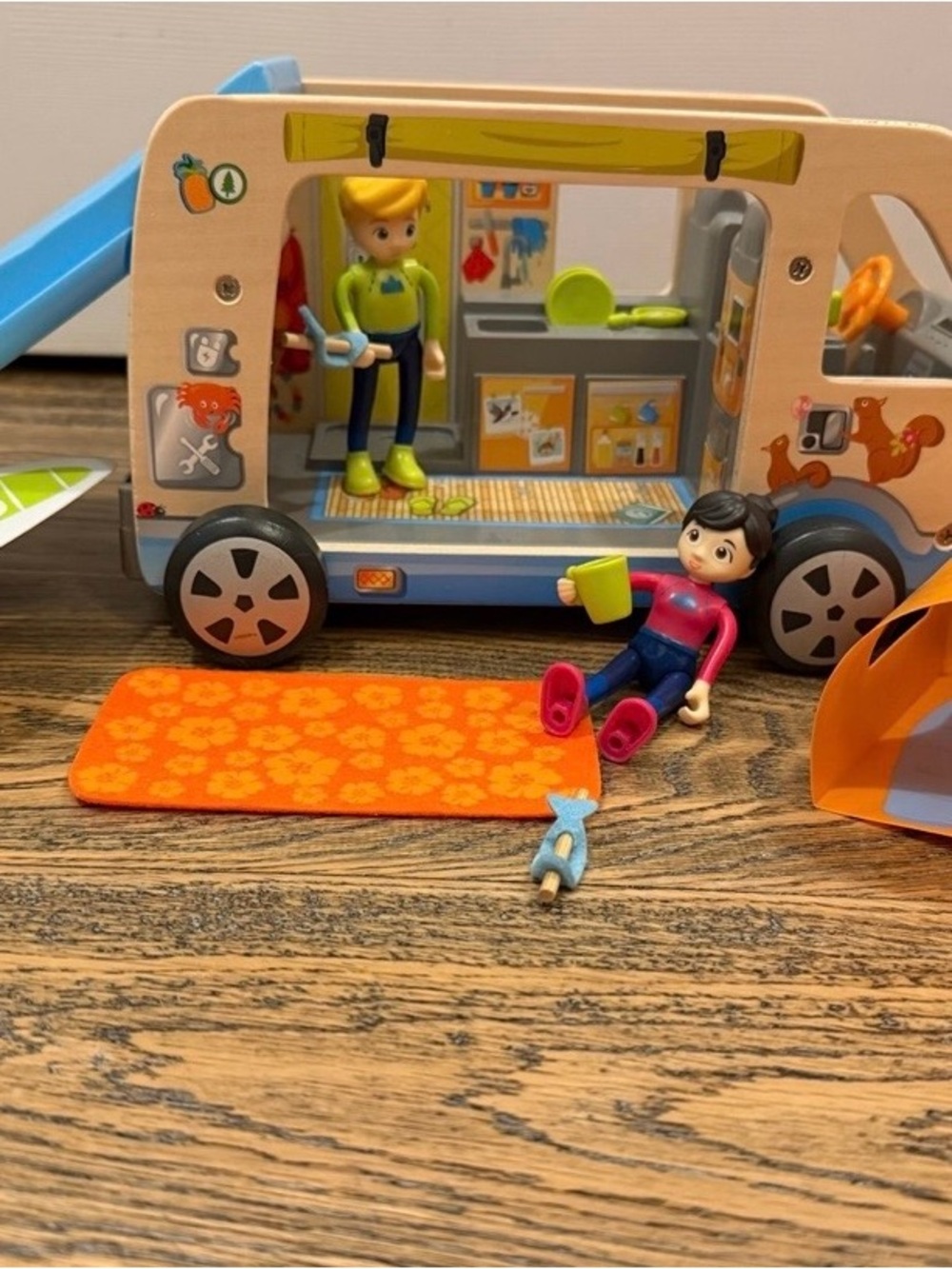 Hape camper van and accessories